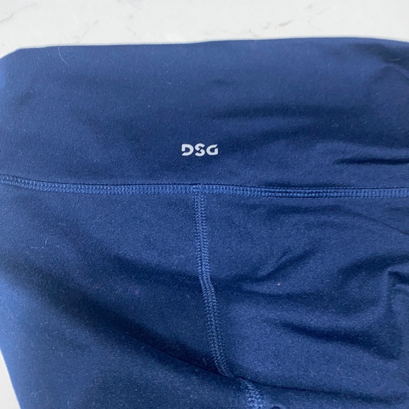 DSG Sports Leggings Navy Purple Green Girls 10/12 Medium - Picture 5 of 7